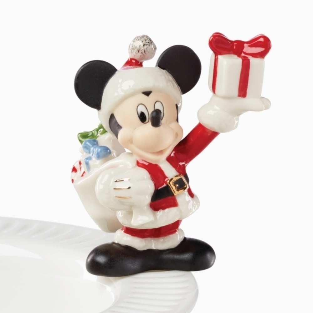 Lenox Profile Poppers Mickey Mouse Holiday Figurine - Red, Black, White - Santa